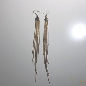 Long gold earrings